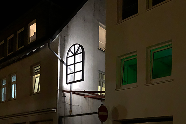 <I>Fenster</I> 2021 steel with LED lighting 180 x 110 x 10 cm Light Art Collection Lippstadt (D)