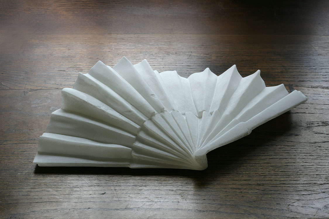 <I>Fan</I> 2014 alabaster 8 x 43 x 25 cm private collection