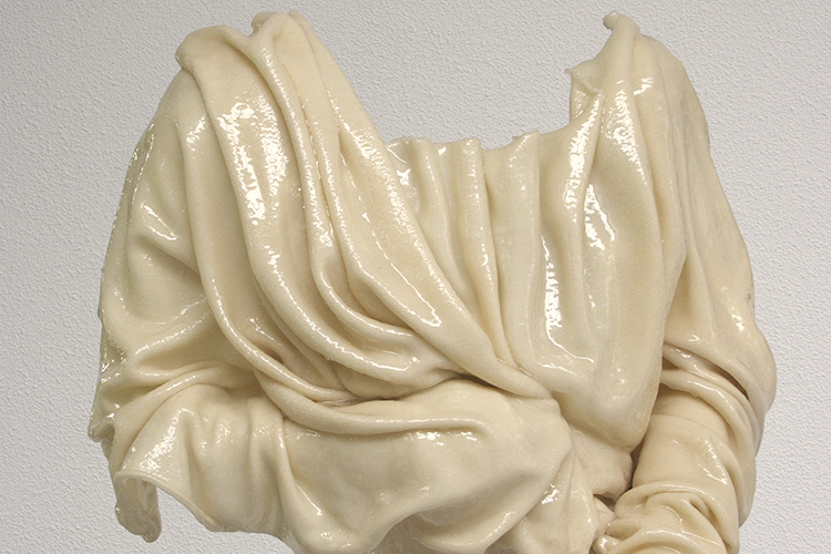 <I>Bust of a woman</I> 2007 polyurethane rubber, textile, wood 50 x 60 x 30 cm private collection