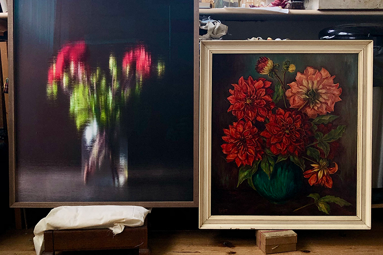 <I>Her dahlias and mine in the studio together</I> 2019
